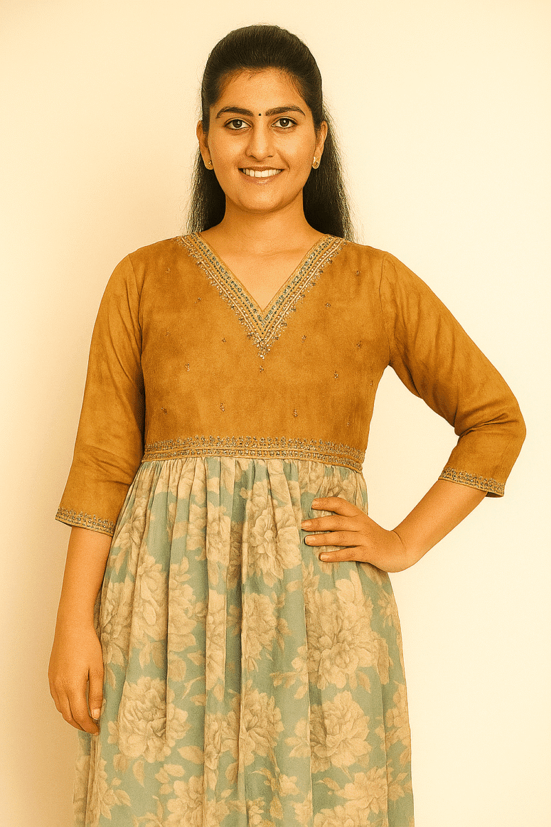 FLORAL ANARKALI KURTHI FOR WOMEN - Image 7