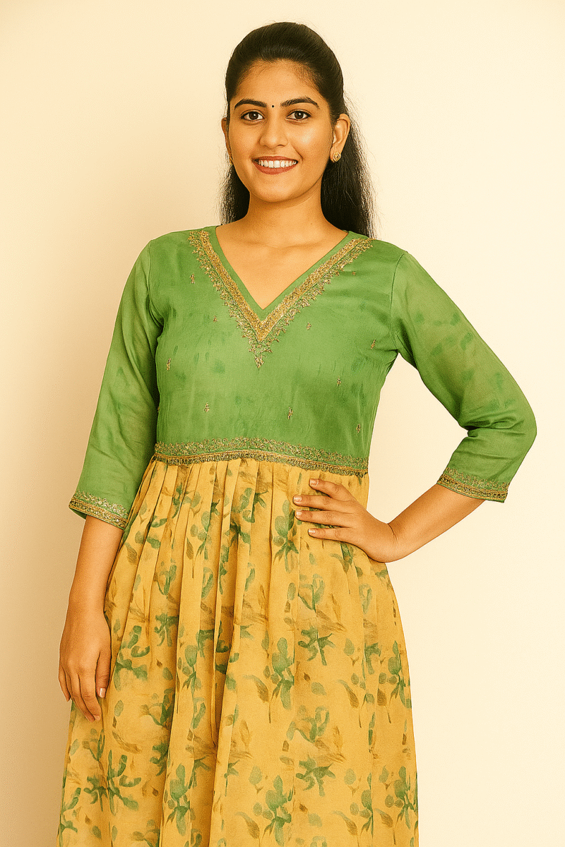 FLORAL ANARKALI KURTHI FOR WOMEN