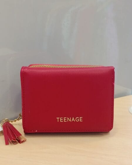 Red Zip-Around Mini Wallet
