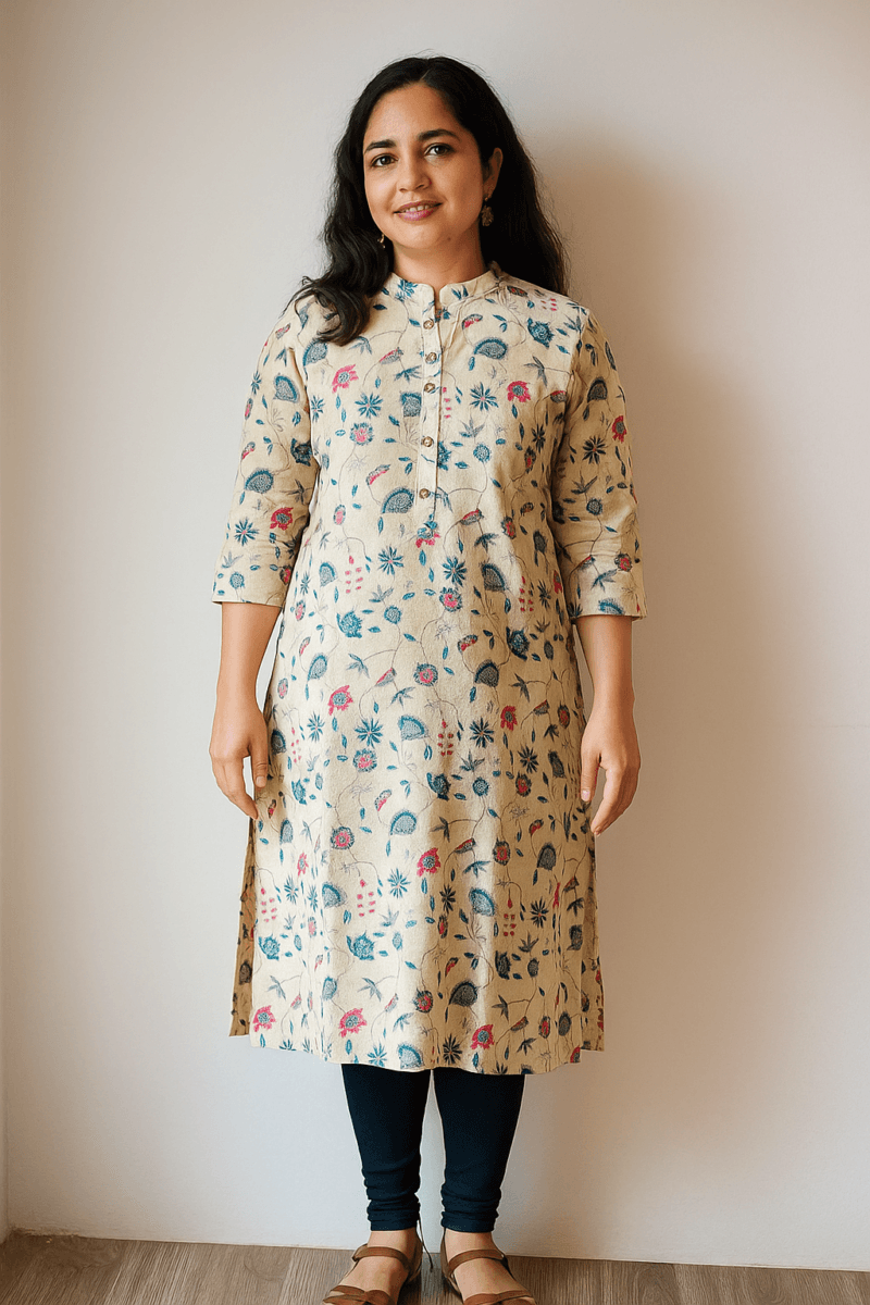FLORAL PRINTED STRAIGHT KURTHI