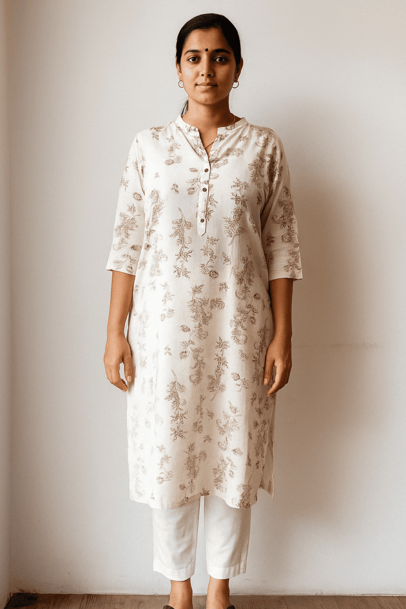 FLORAL PRINTED STRAIGHT KURTHI - Image 3