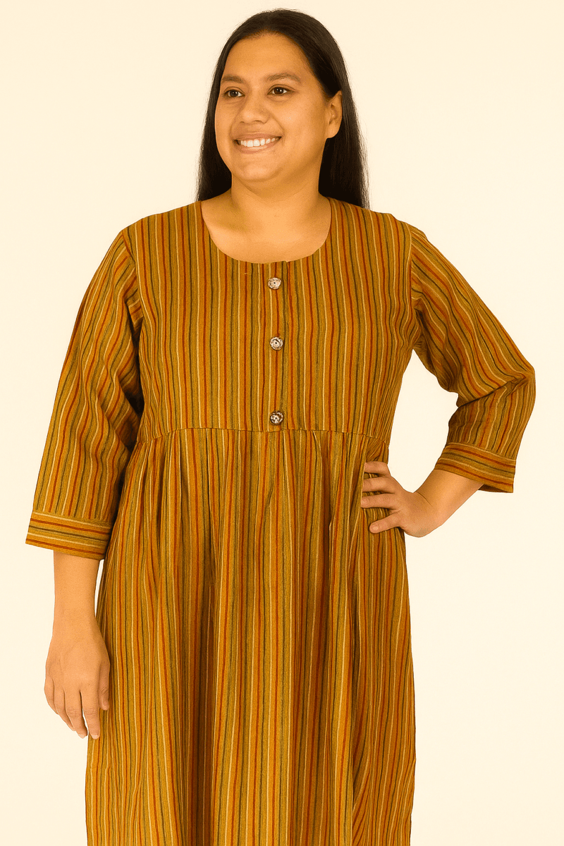 Multicolor Vertical Stripe Anarkali - Image 2