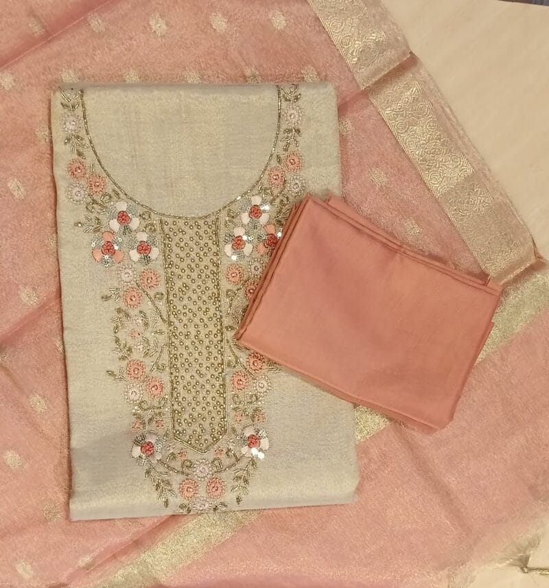 GOLDEN TISSUE CHUDITHAR MATERIAL FOR WOMENS - Image 2