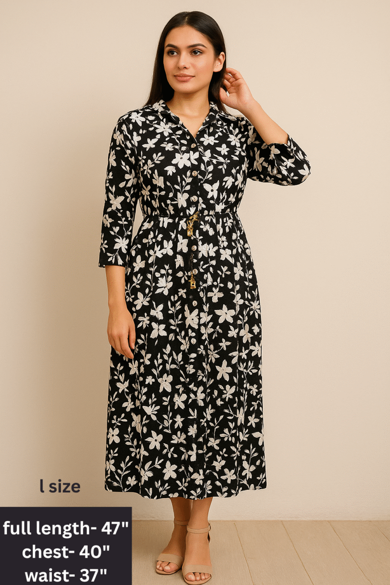BLACK WITH WHITE WESTERN ANARKALI